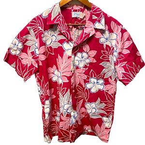 Kolekole Vtg Hawaii Floral Bottom Down Shirt Large